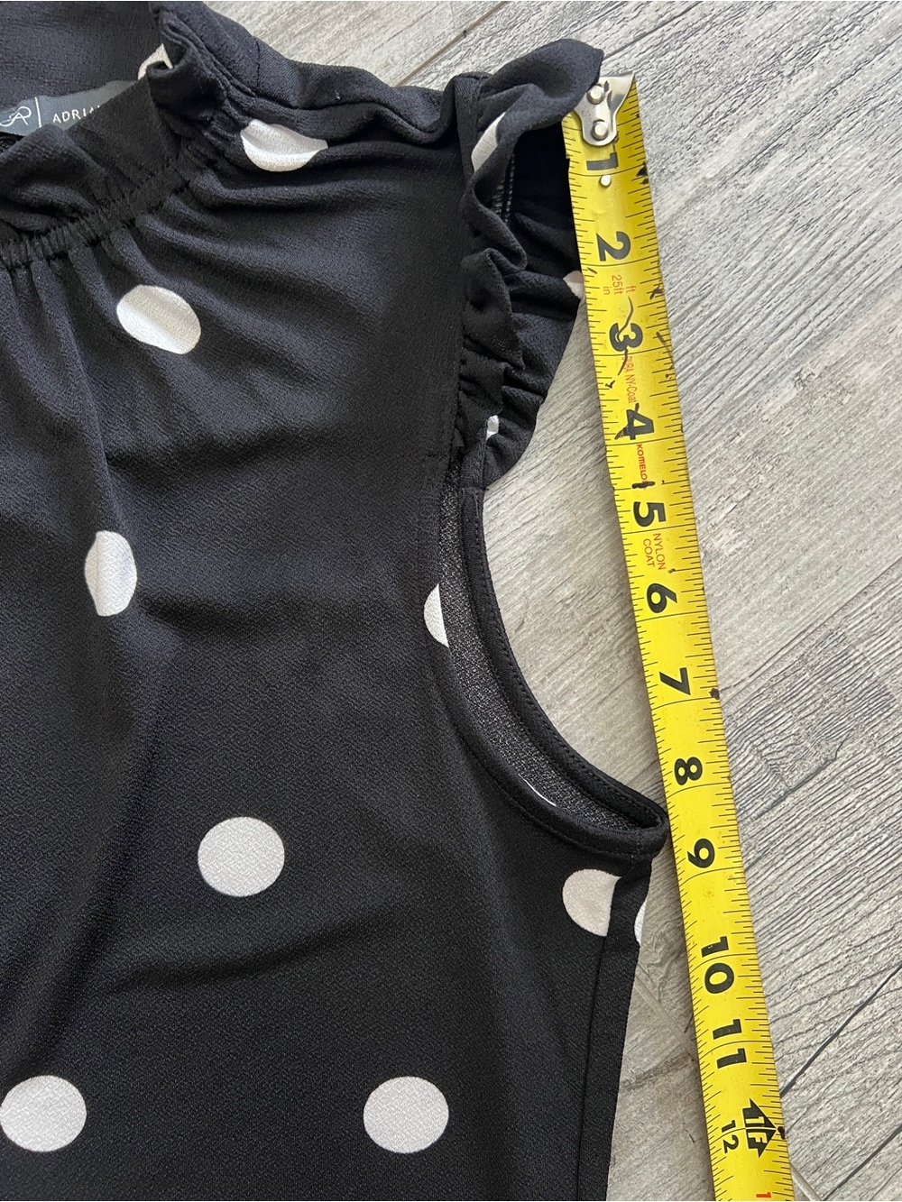 Adrianna Papell Polka Dot Black Sleeveless Top Sz S - Picture 8 of 10